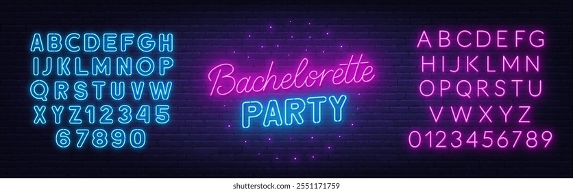 Bachelorette Party Neon Zeichen auf Ziegelwand Hintergrund