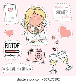 Bachelorette or wedding party stickers.