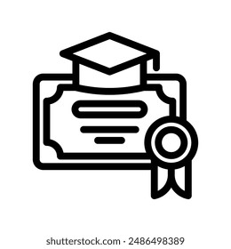 bachelors degree line icon illustration vector graphic. Simple element illustration vector graphic, suitable for app, websites, and presentations isolated on white background