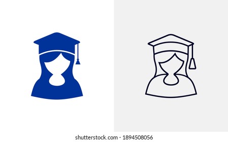 Bachelor's hat icon logo vector template, Education icon concepts, Creative design