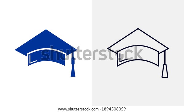 Bachelor\'s hat icon logo vector template,\
Education icon concepts, Creative\
design