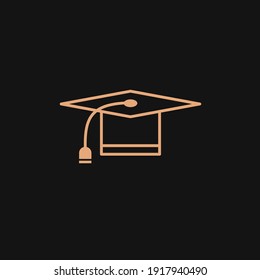 Bachelor's Hat Logo Design Vector