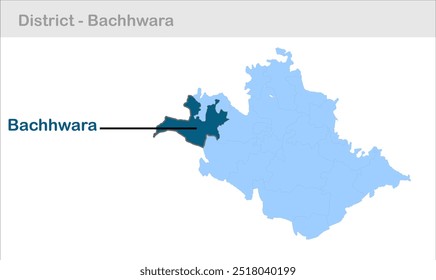 Mapa do sub-distrito de Bachhwara, Distrito de Begusarai, Estado de Bihar, República da Índia, Governo de Bihar, Território indiano, Índia Oriental, Política, Aldeia, Turismo