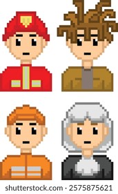 bacht vector pixel art people's jobs 2