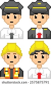bacht vector pixel art people's jobs 3