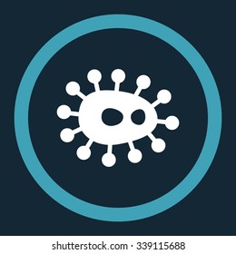 Bacilla vector icon. Style is bicolor flat rounded symbol, blue and white colors, rounded angles, dark blue background.