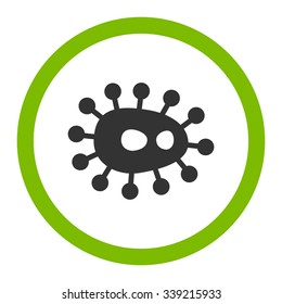 Bacilla vector icon. Style is bicolor flat rounded symbol, eco green and gray colors, rounded angles, white background.