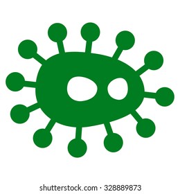 Bacilla vector icon. Style is flat symbol, green color, rounded angles, white background.