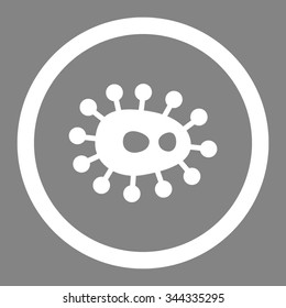 Bacilla vector icon. Style is flat rounded symbol, white color, rounded angles, gray background.