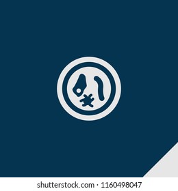 Bacilli icon. emblem isolated on dark blue background. bacilli icon in filled style for graphic and web design, logo, ui/ux design