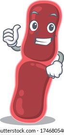 Bacillus bacteria cartoon character design making OK gesture