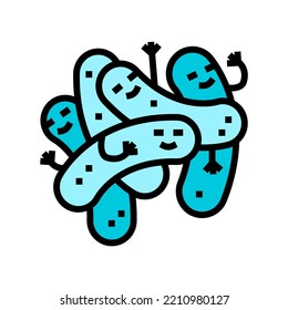 vector de ícono de color del virus de bacterias bacilas. signo del virus bacteriano bacilo. ilustración de símbolo aislado