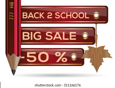 Back 2 school. Big Sale. Vector
