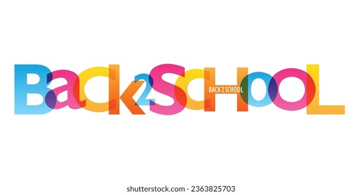 BACK 2 SCHOOL-Banner mit bunten Vektorgrafiken