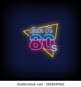 Vector de texto de estilo neón de 80 s