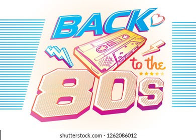 Back to the 80s retro party poster design