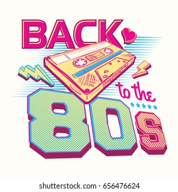 Back to the 80s retro party poster design