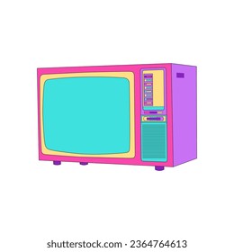 Back to 90s nostalgia old retro TV vector illustration. Can be used for wallpaper, logo, icon, sticker, and etc.