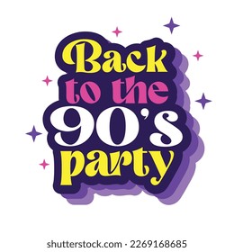 back to the 90's party poster. vector illustration