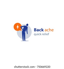 Back Ache Quick Relief, Radiculitis Concept, Medical Remedy, Feeling Pain, Painful Symptom, Health Problem, Vector Icon