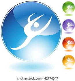 Bailarina de arco trasero aislada en un fondo blanco.