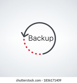 Back arrow around clock glyph icon. Counterclockwise. Reschedule. Stock vector illustration isolated on white background.