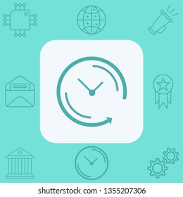 Back arrow around clock vector icon sign symbol