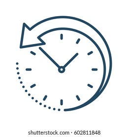 Back Arrow Around Clock vector icon