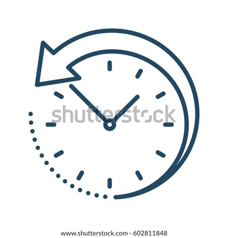 Back Arrow Around Clock vector icon