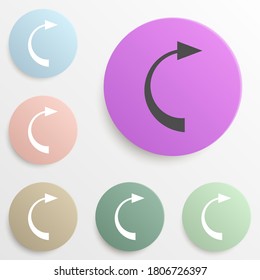 back arrow badge color set. Simple glyph, flat vector of web icons for ui and ux, website or mobile application