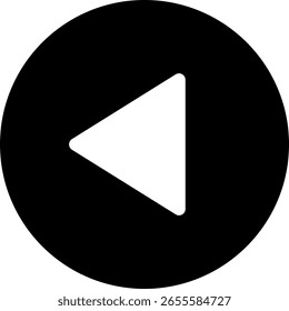 Icono de Botón de flecha trasera en contorno negro