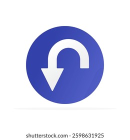 back arrow button icon, colored flat vector. modern and minimalist design