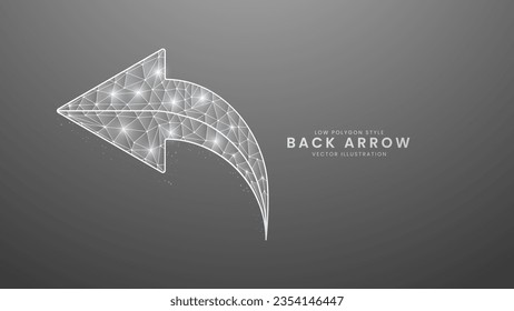Back arrow for direction. Gray line return arrow, Modern digital low polygon style vector illustration