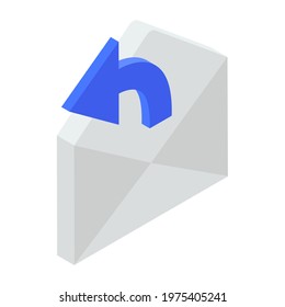 Back Arrow With Envelope, A Perfect Icon Of Mail Reply