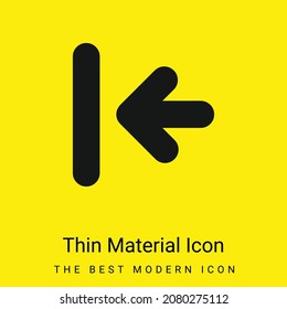 Flecha hacia la primera pista icono de material amarillo brillante mínimo