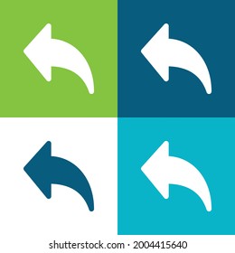 Back Arrow Flat four color minimal icon set