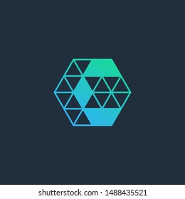 Back Arrow  hexagon abstract logo design. Arrow icon. Web, Digital, Marketing, Network icon. construction concept. -vector