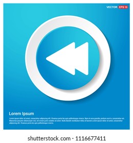 Back arrow icon Abstract Blue Web Sticker Button - Free vector icon
