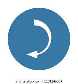 back arrow icon in Badge style 