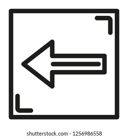 back arrow icon with box and outline style,modern and elegance