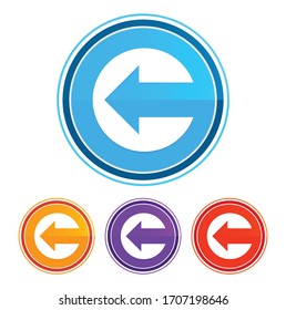 Back arrow icon flat design round buttons set illustration design isolated on white background
