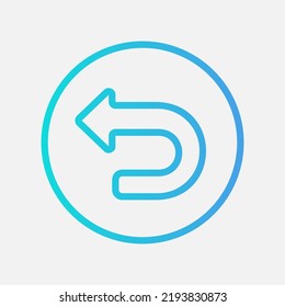 Back arrow icon in gradient style, use for website mobile app presentation