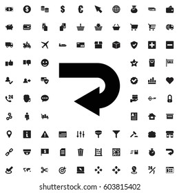 Back arrow icon illustration isolated vector sign symbol. e-commerce icons vector set.