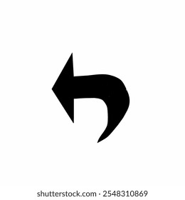 Back arrow icon, Back to left vector illustration isolated on white background.