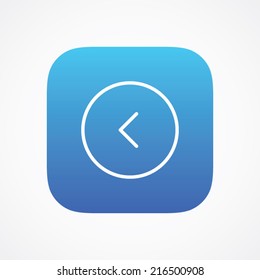 Back arrow  icon in line style on the rounded button