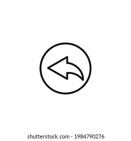 Back arrow icon. Reply icon. Undo arrow vector. Vector Illustration  for mobile concept and web design. 