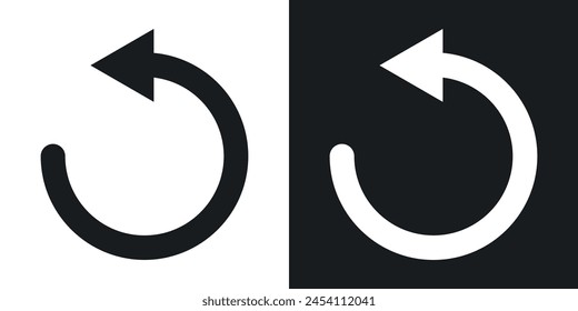 Back Arrow Icon Set. Return, reverse, and repeat action vector symbol.
