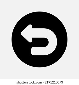 Back arrow icon in solid style, use for website mobile app presentation