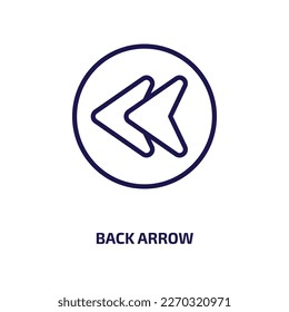 back arrow icon from user interface collection. Thin linear back arrow, arrow, download outline icon isolated on white background. Line vector back arrow sign, symbol for web and mobile