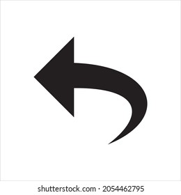 Back arrow icon vector design template and illustration with editable stroke